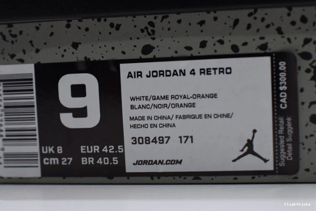 Jordan Air Bright 4 Blue 308497-171 White Crimson-Royal 1001